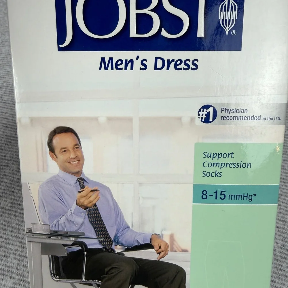 Jobst Mens Dress Support Compression Socks 8-15 mmHg Navy Medium 110785
